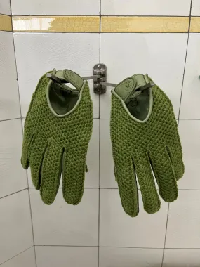 1980s Armani Tonal Green Gloves - Size M