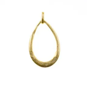 36x20mm Satin Gold Textured Teardrop Hoop