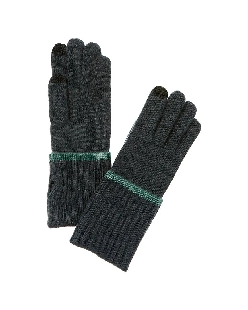 Amicale Cashmere Fold-Over Tipped Cuff Cashmere Gloves