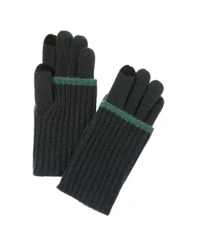 Amicale Cashmere Fold-Over Tipped Cuff Cashmere Gloves
