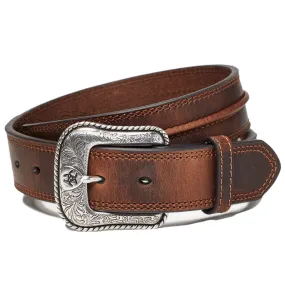 Ariat Men's Brown Rowdy Center Leather Belt A1019444