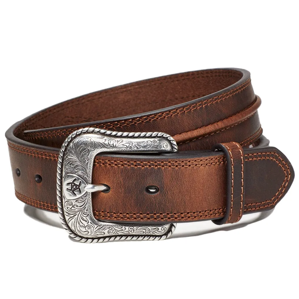 Ariat Men's Brown Rowdy Center Leather Belt A1019444