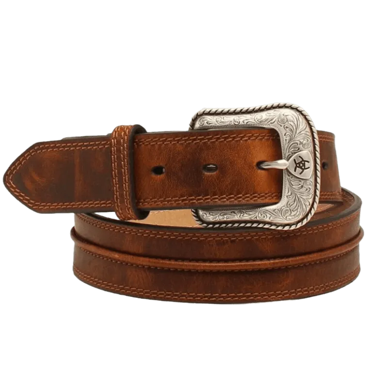 Ariat Men's Brown Rowdy Center Leather Belt A1019444