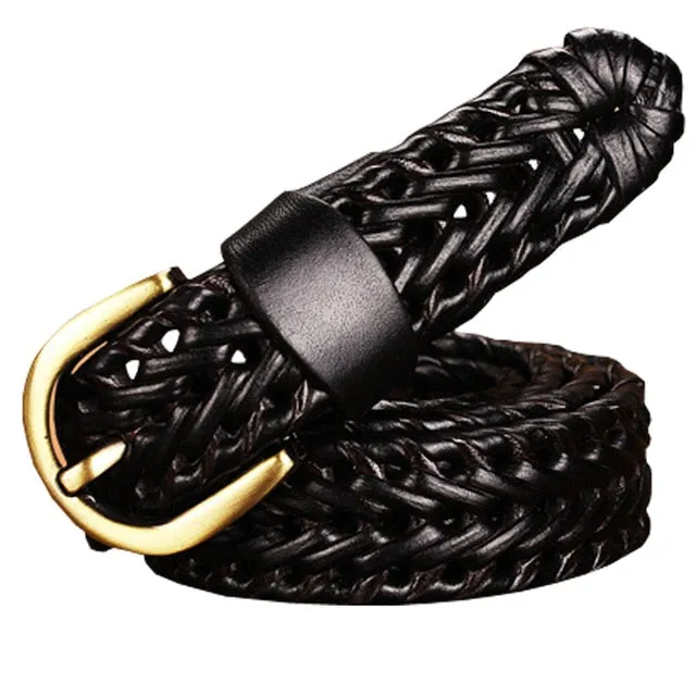 BHK™ Genuine Leather Braided Belt for Women