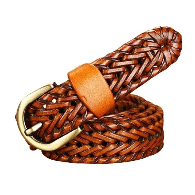 BHK™ Genuine Leather Braided Belt for Women