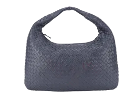 BOTTEGA VENETTA INTRECCIATO HOBO BAG GREY WITH PINK CALF LEATHER SILVER HARDWARE SILVER HARDWARE NO DUST COVER