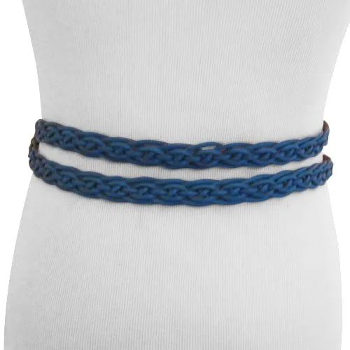 Braided Turquoise Double Wrap Women's Belt