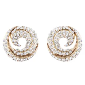 Bridal Wedding Jewelry Crystal Rhinestone Simple Classy Earrings E979 Gold