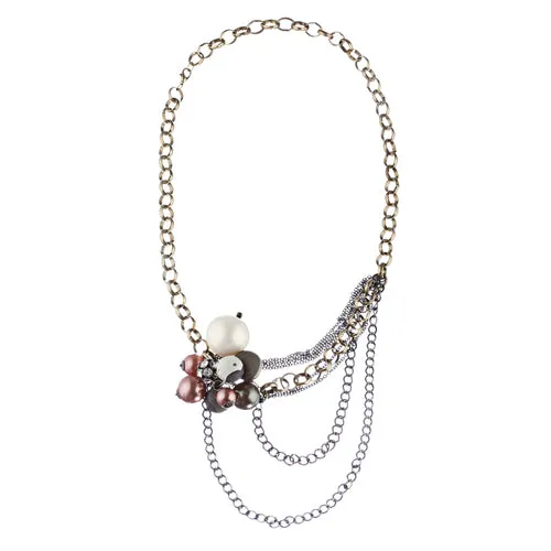 Camouflage Design Chain Layered Necklace Earring Set