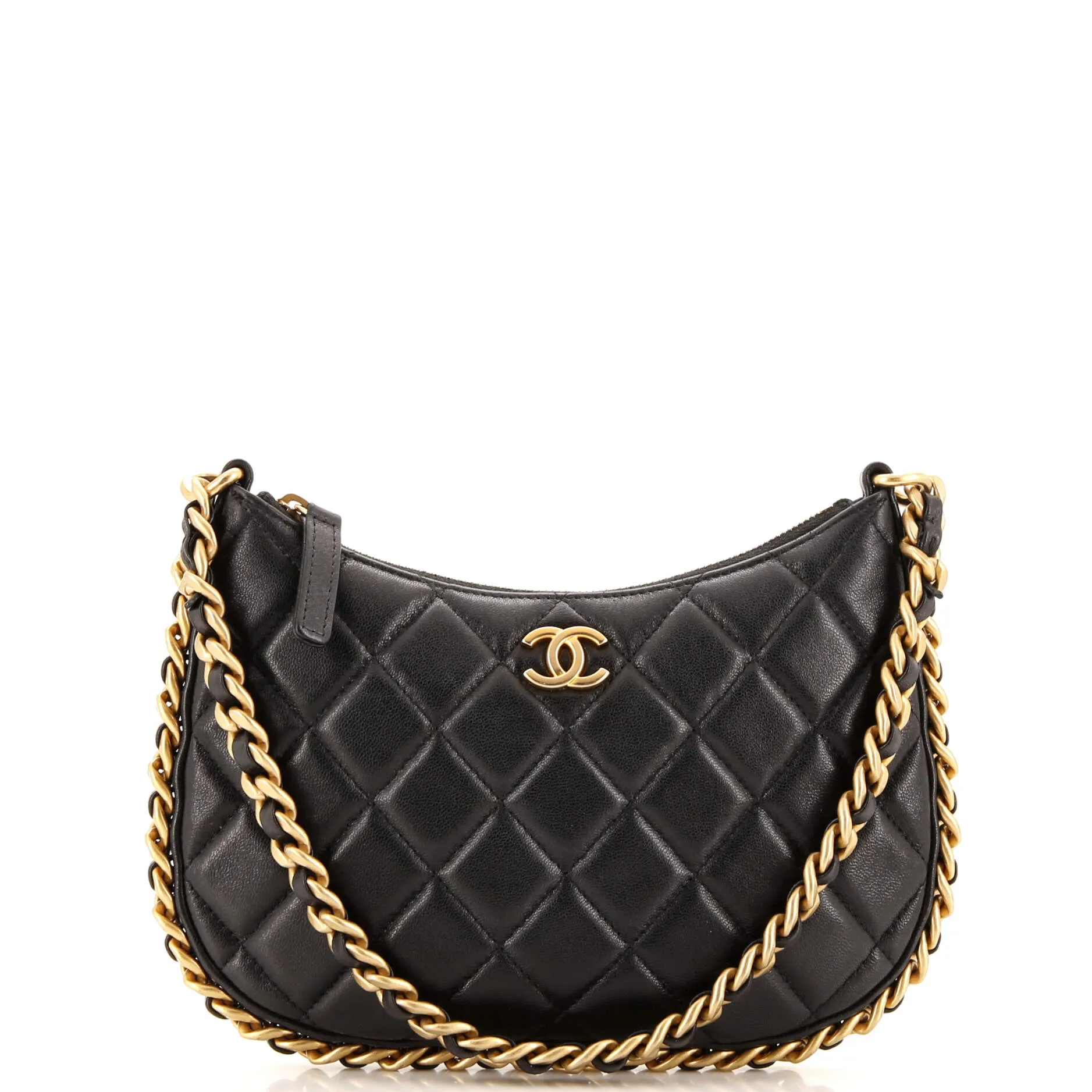 CC Chain Around Hobo Quilted Lambskin