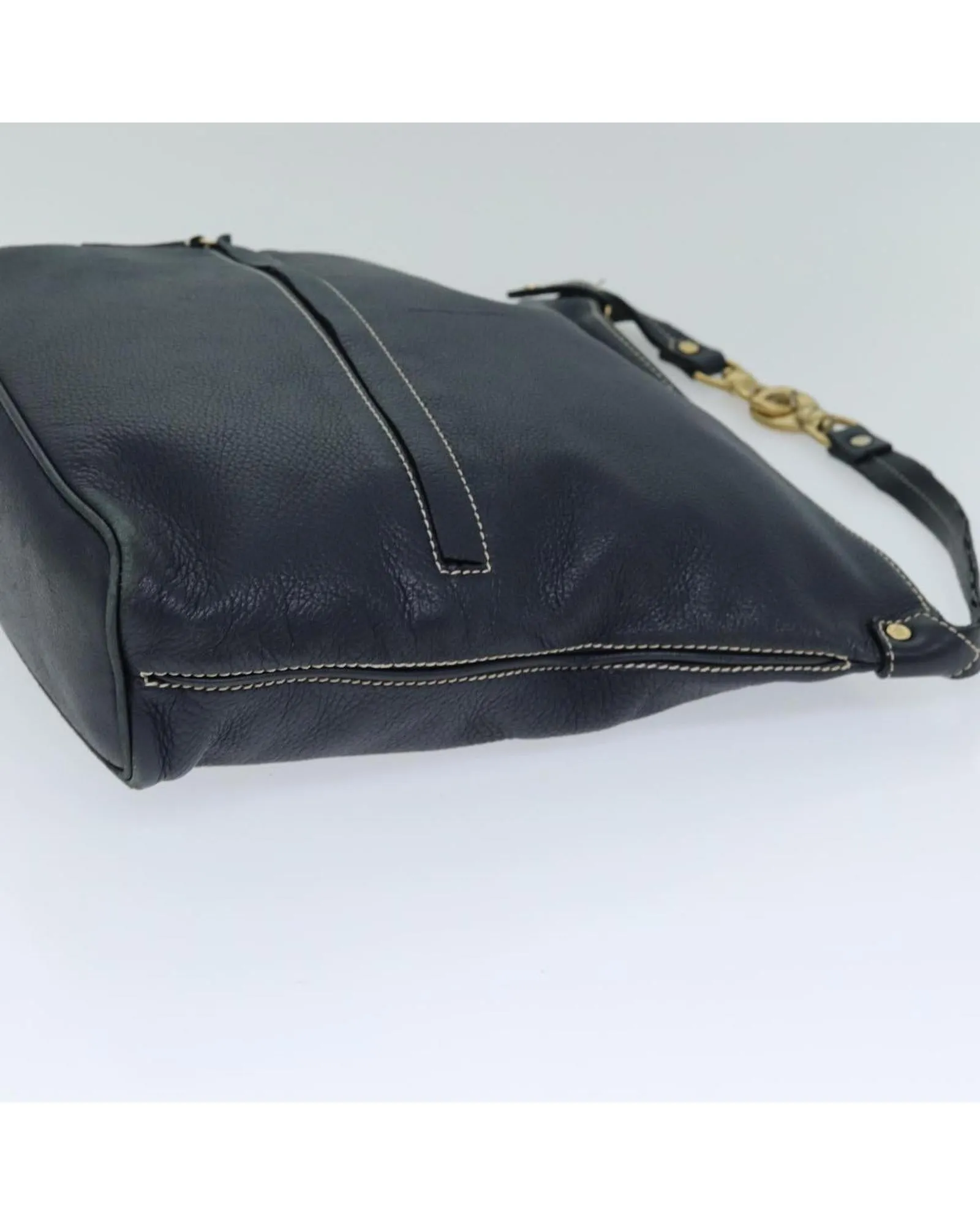 CELINE Cabas Phantom Shoulder Bag Navy Blue