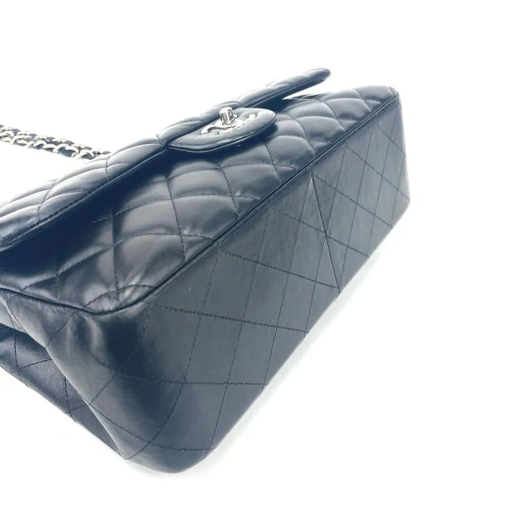 CHANEL Classic Jumbo Double Flap Lambskin Bag w/Silver