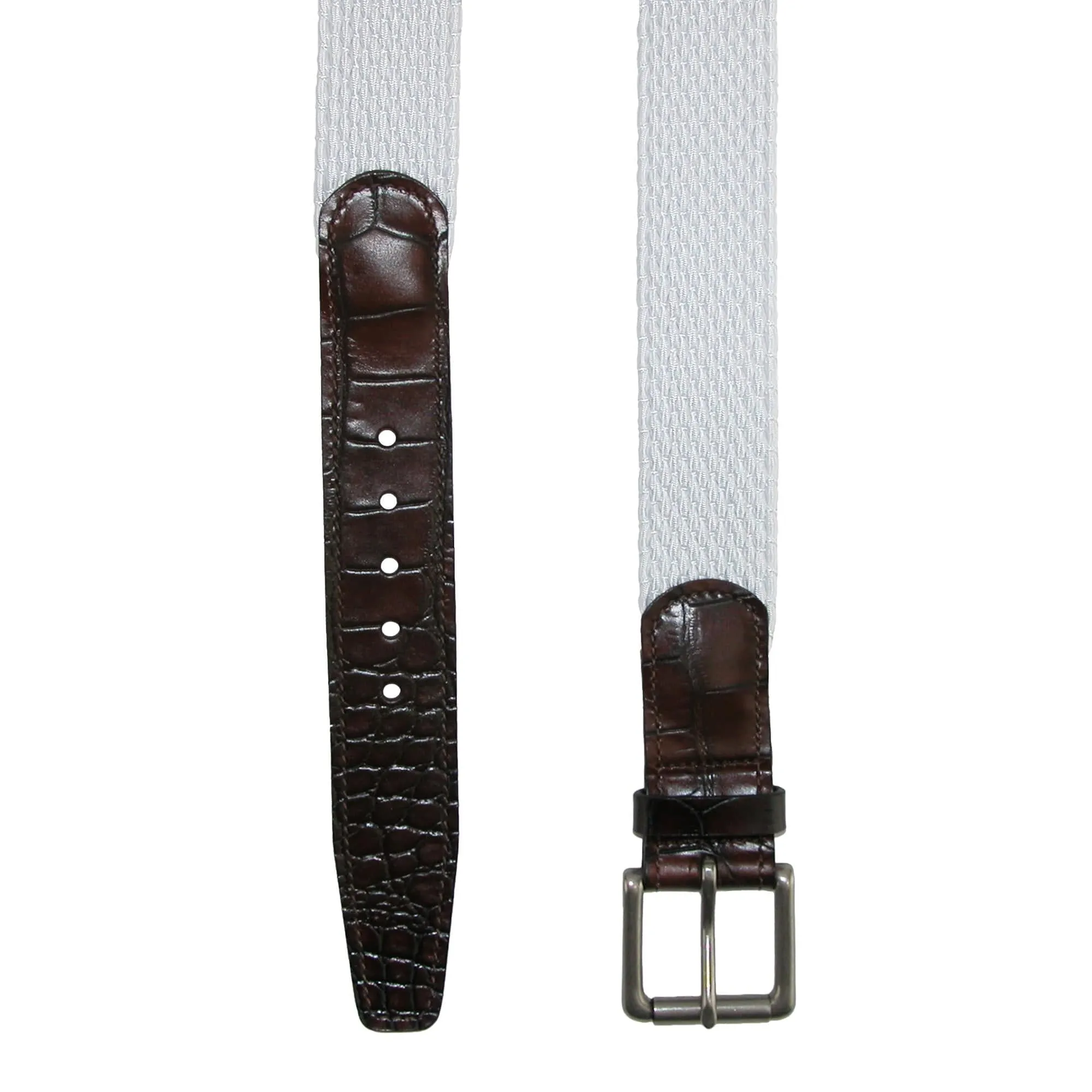 CrookhornDavis Men's Hampton Stretch Belt with Croc Print Tabs