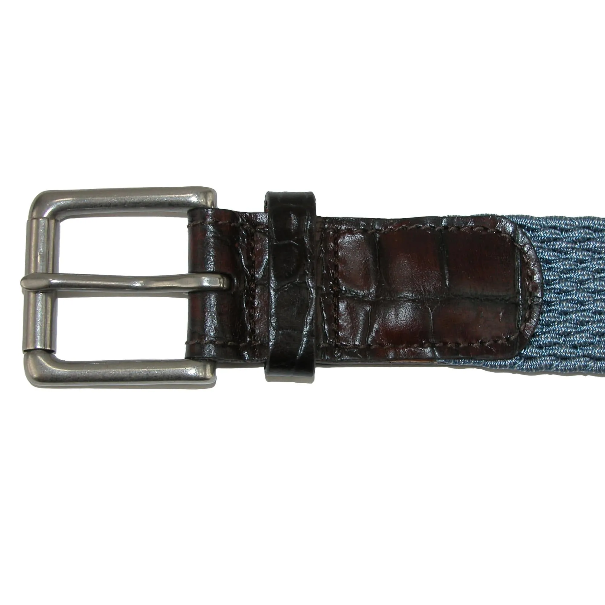 CrookhornDavis Men's Hampton Stretch Belt with Croc Print Tabs