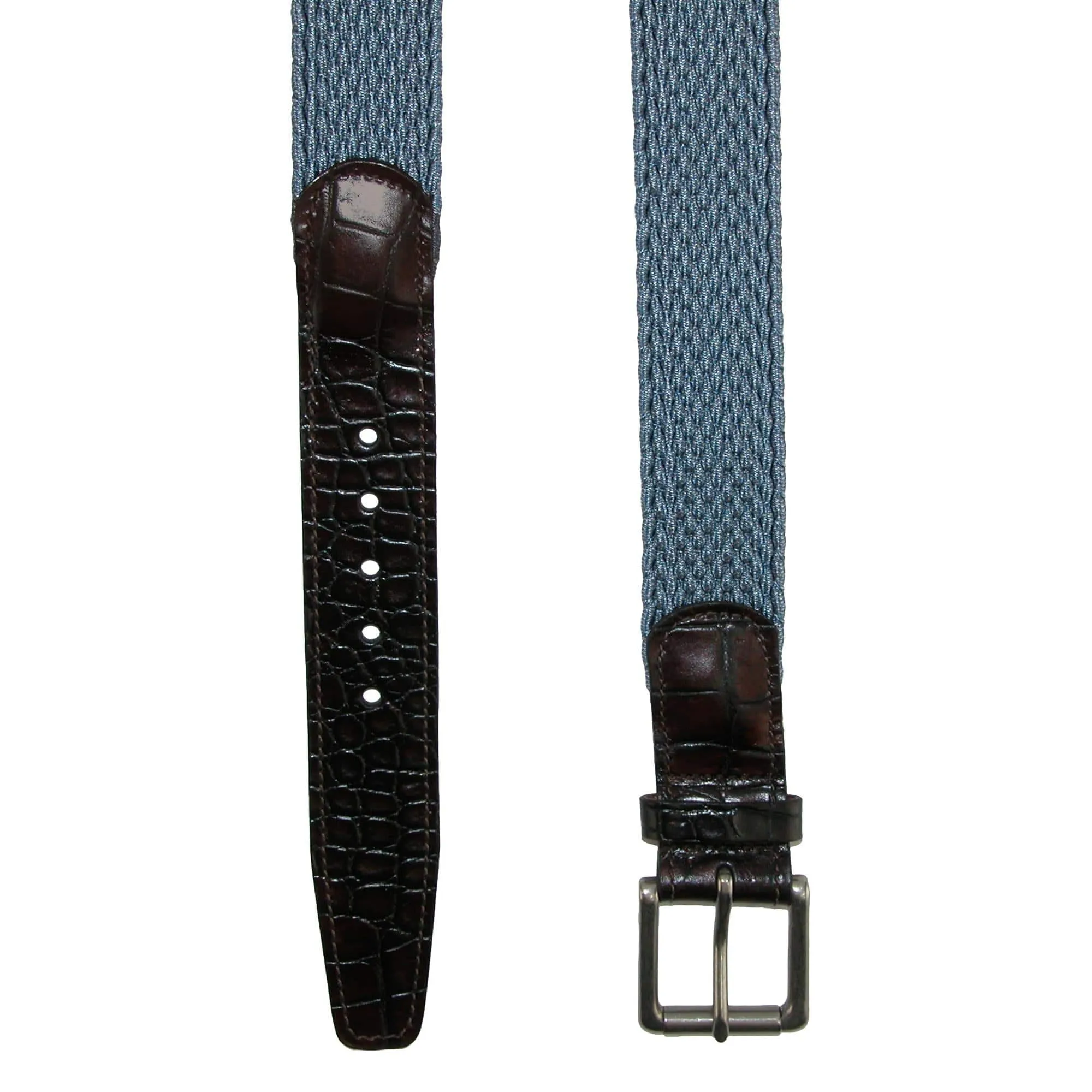 CrookhornDavis Men's Hampton Stretch Belt with Croc Print Tabs