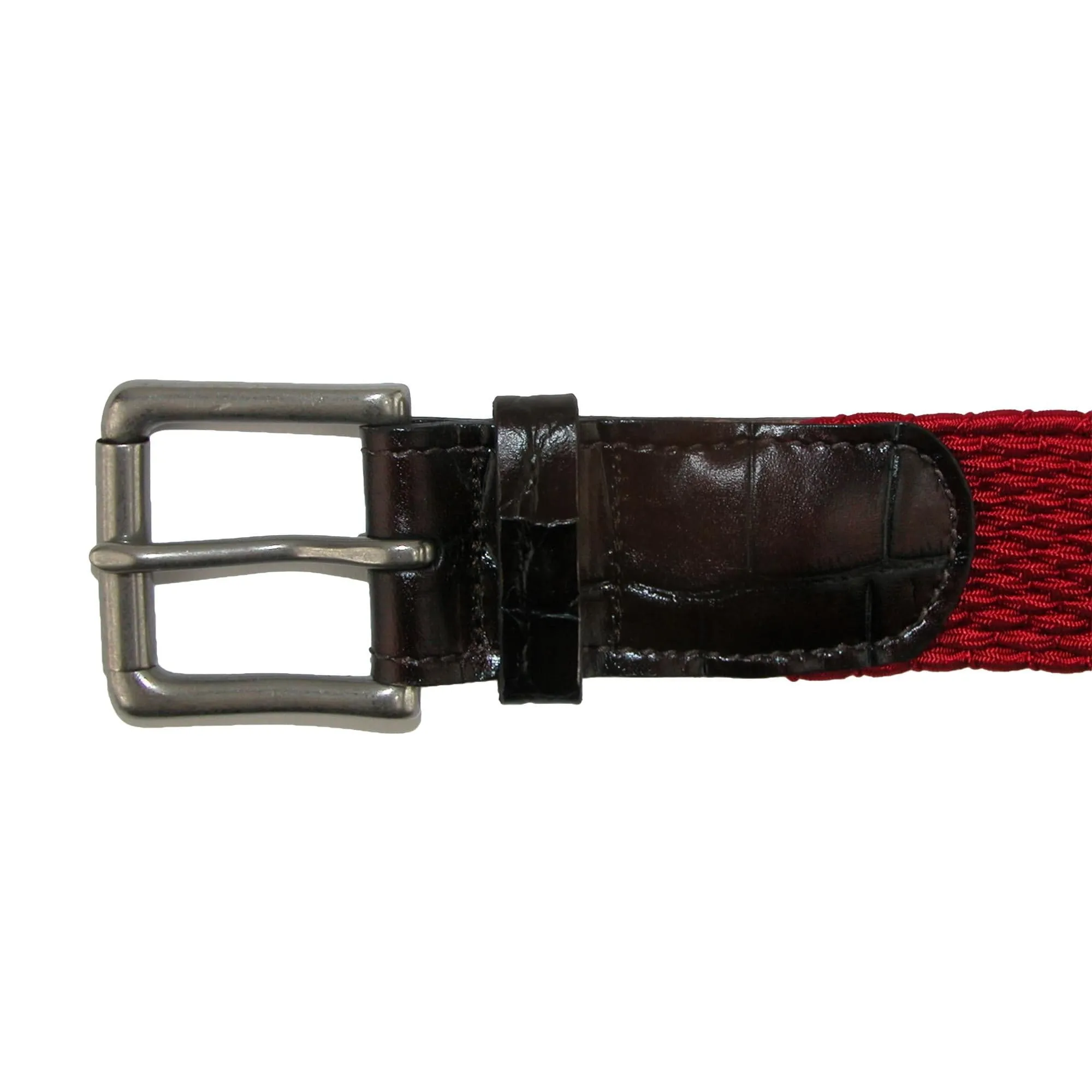 CrookhornDavis Men's Hampton Stretch Belt with Croc Print Tabs
