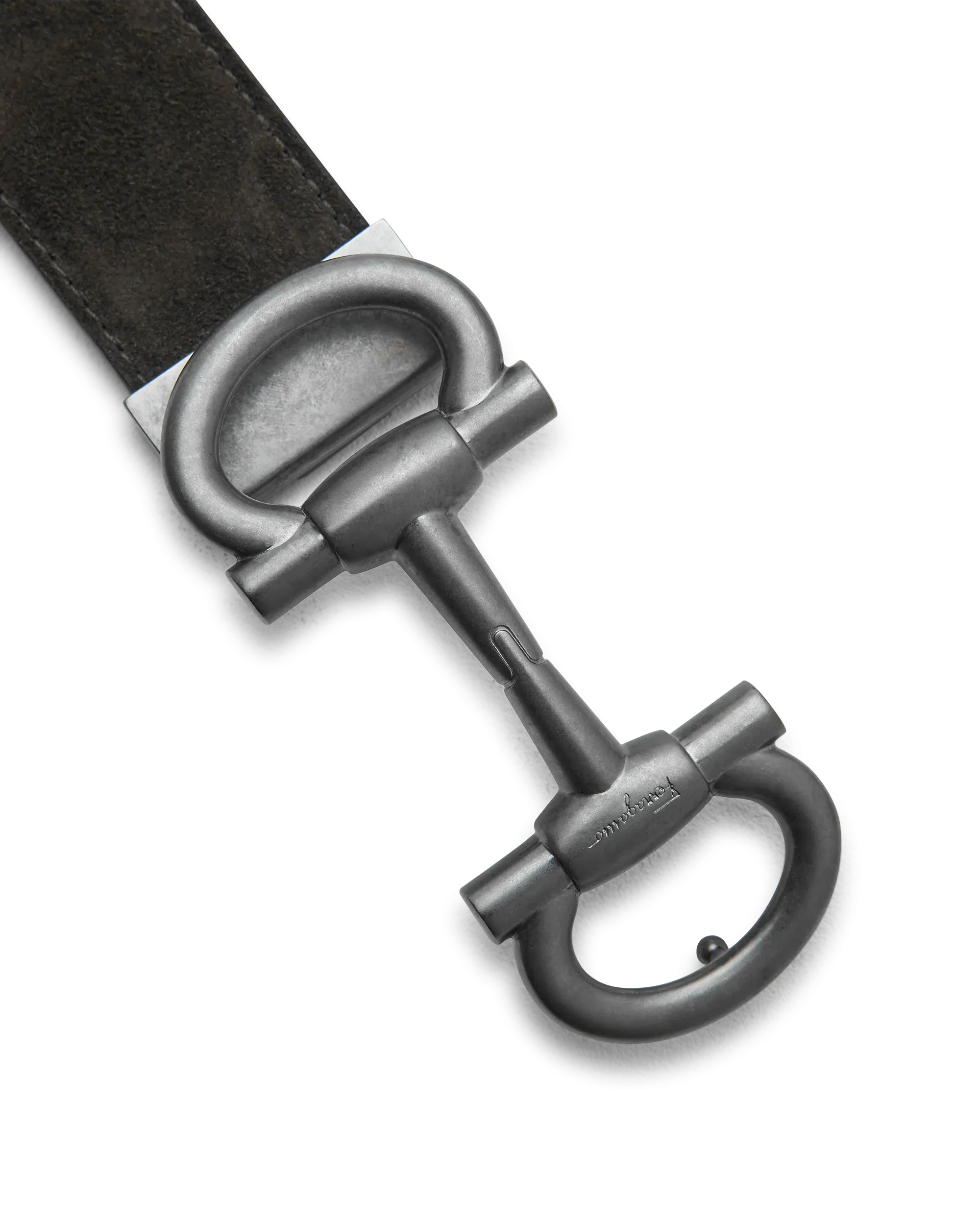 Double Gancini Suede Belt