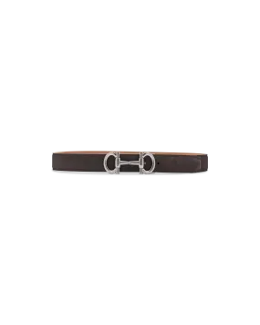 Double Gancini Suede Belt