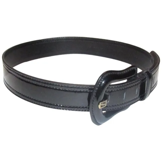 Fendi Black Patent Leather B And Buckles Belt