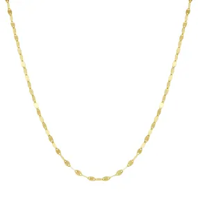 Flat Sequin Chain Necklace, 14k