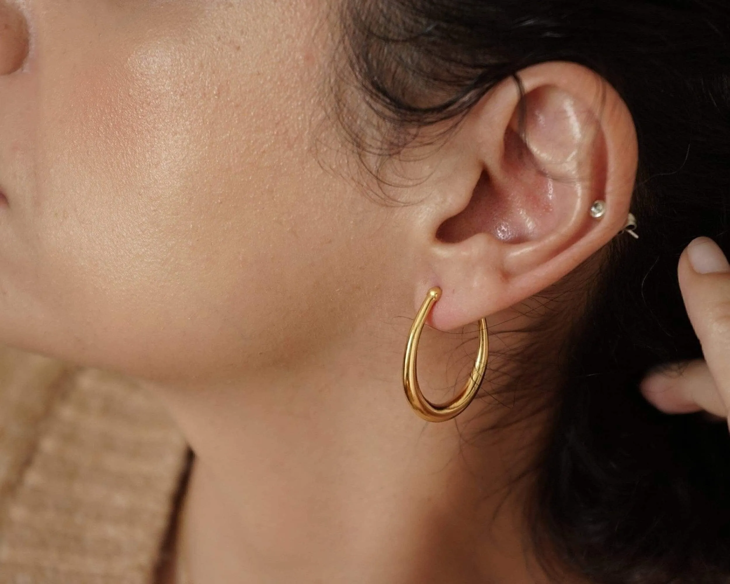 Gold Bold Hoop Earrings