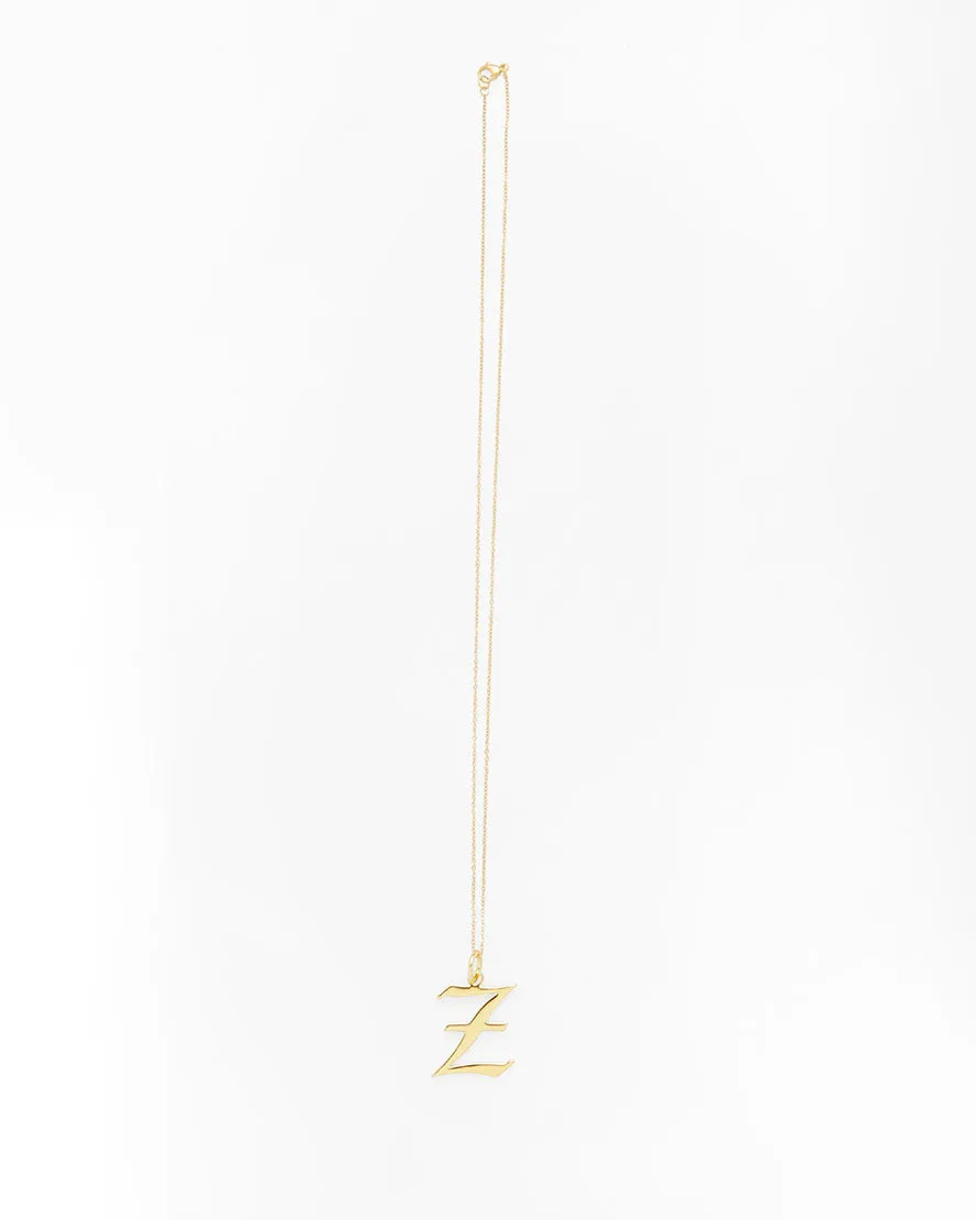 Gold Letter Z Necklace