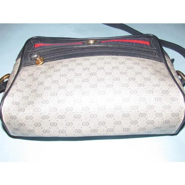 Gucci Crossbody W Micro Guccissima Canvasleather Shouldercrossbody Navy G Printredblue Stripe Coated