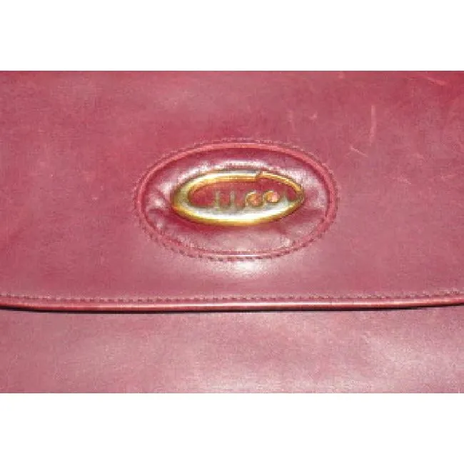 Gucci Super Soft Burgundy Leather With Gold Hardware Vintage Wallet