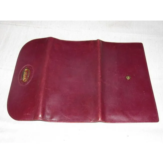 Gucci Super Soft Burgundy Leather With Gold Hardware Vintage Wallet