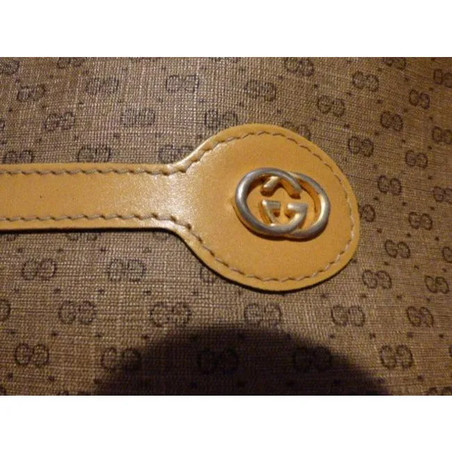 Gucci Vintage Purses Shades Of Brown Leather Coated Canvas Crossbody Bag