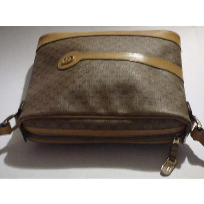 Gucci Vintage Purses Shades Of Brown Leather Coated Canvas Crossbody Bag