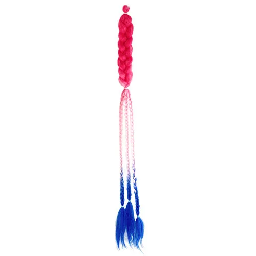 Hair Plaits (Braiding) - Hot Pink & Blue Plaits