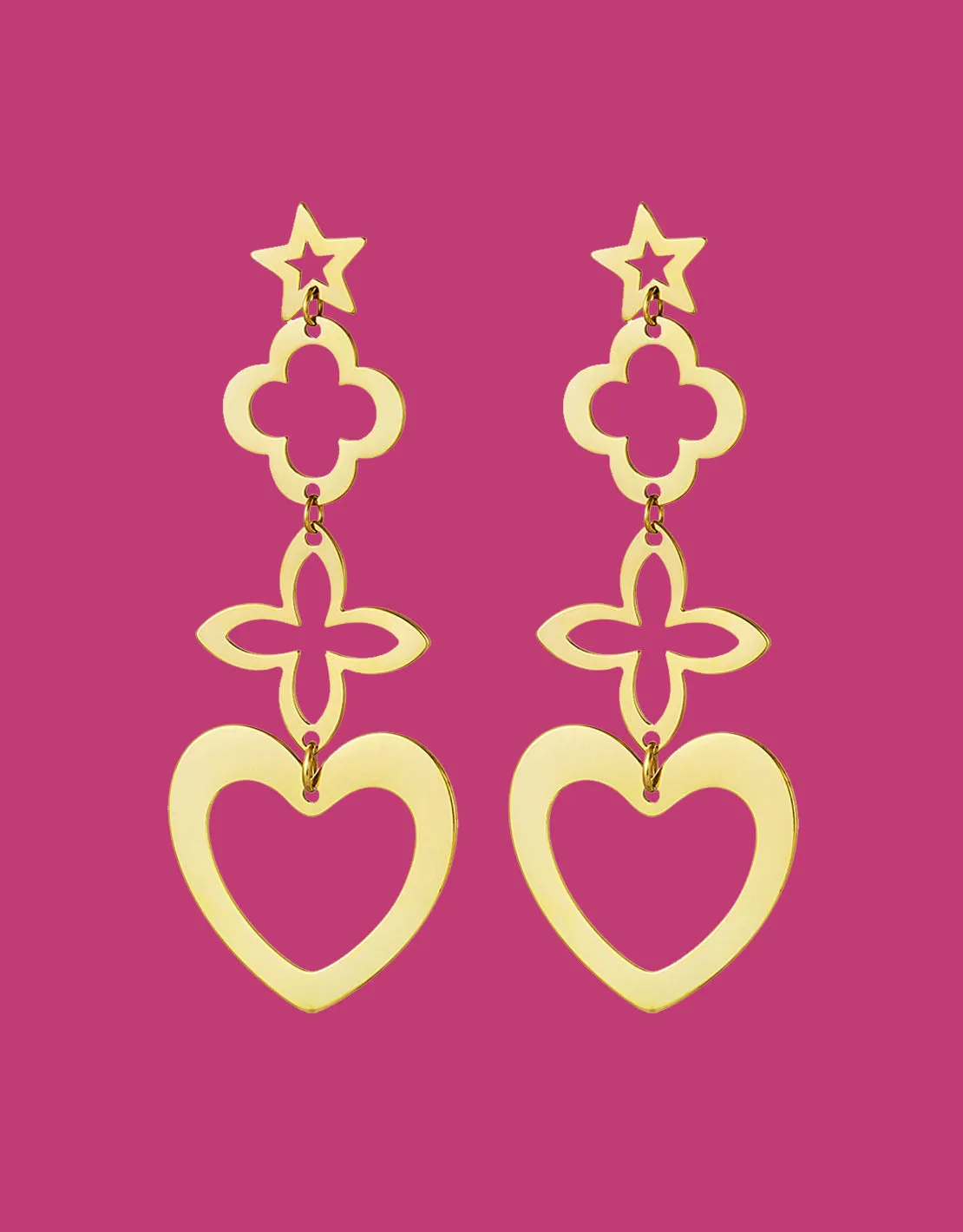 Layered statement earrings
