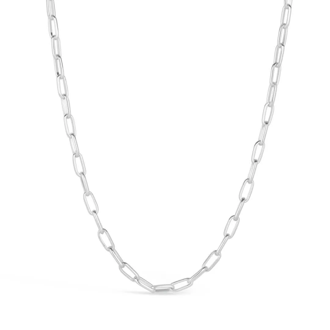 Paperclip Chain Necklace | Silver