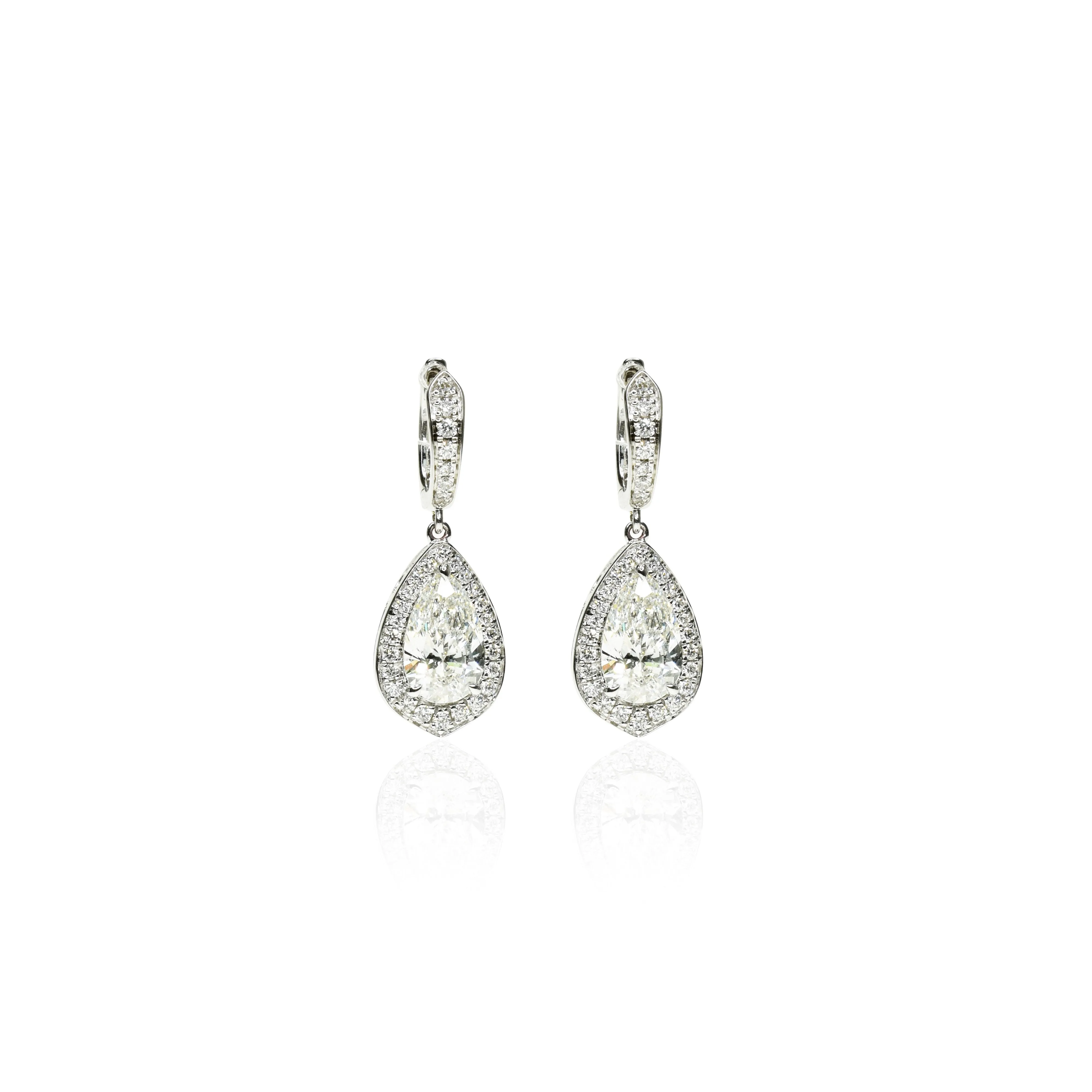 Pear Shaped Diamond Drop Earrings
