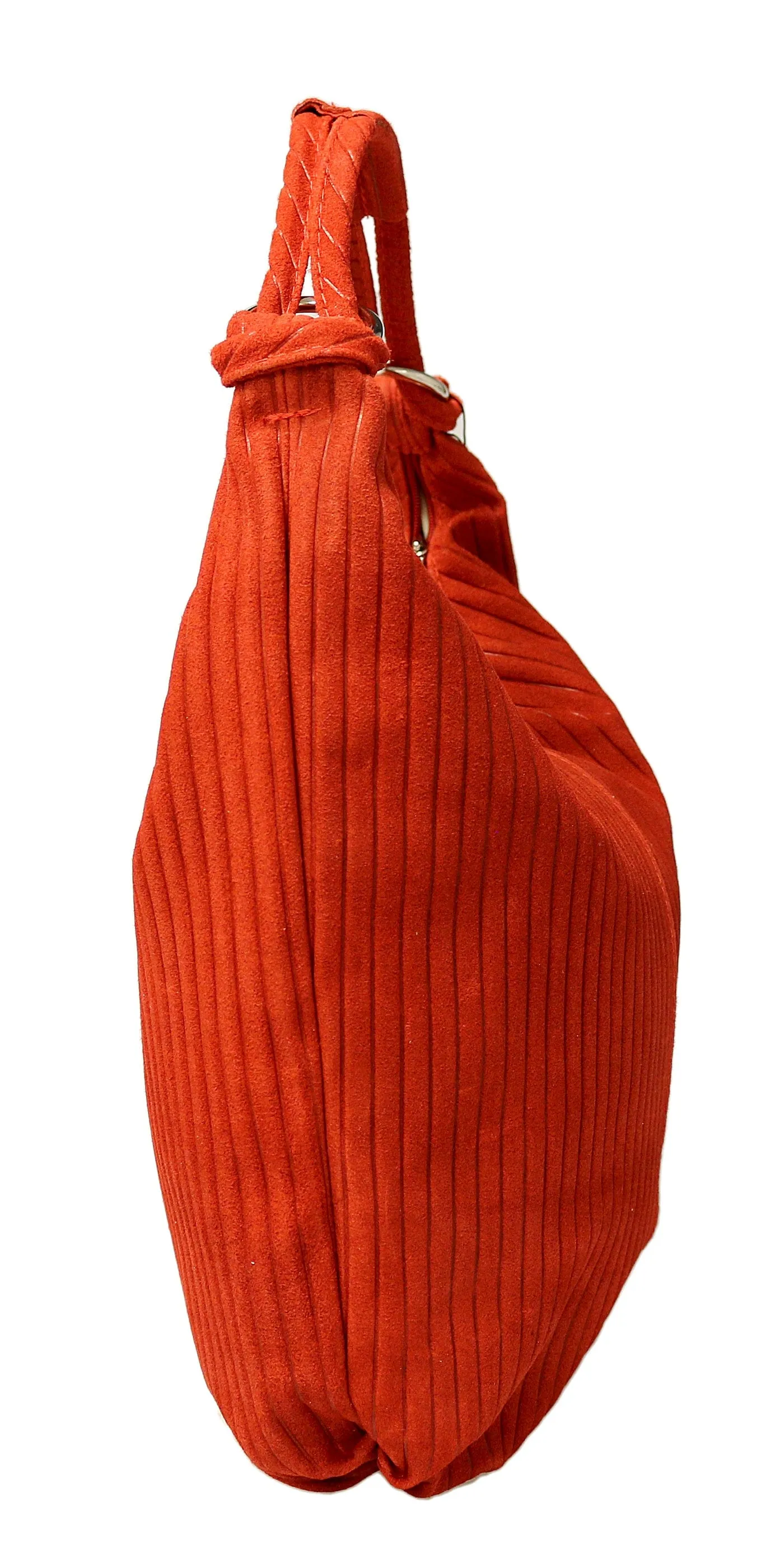 Pierre Cardin Red Leather Large Hobo Relaxed Suede Shoulder Bag