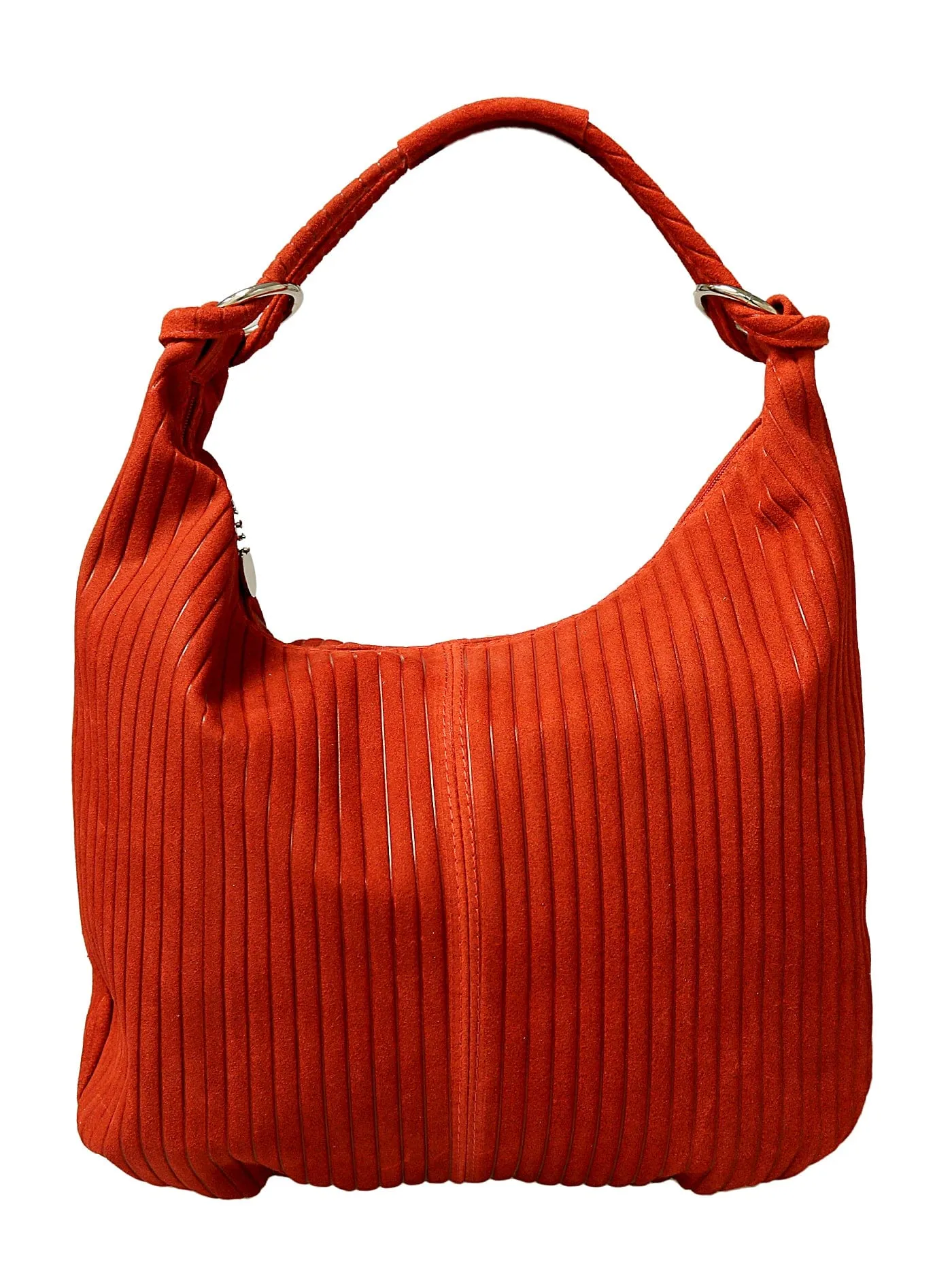 Pierre Cardin Red Leather Large Hobo Relaxed Suede Shoulder Bag