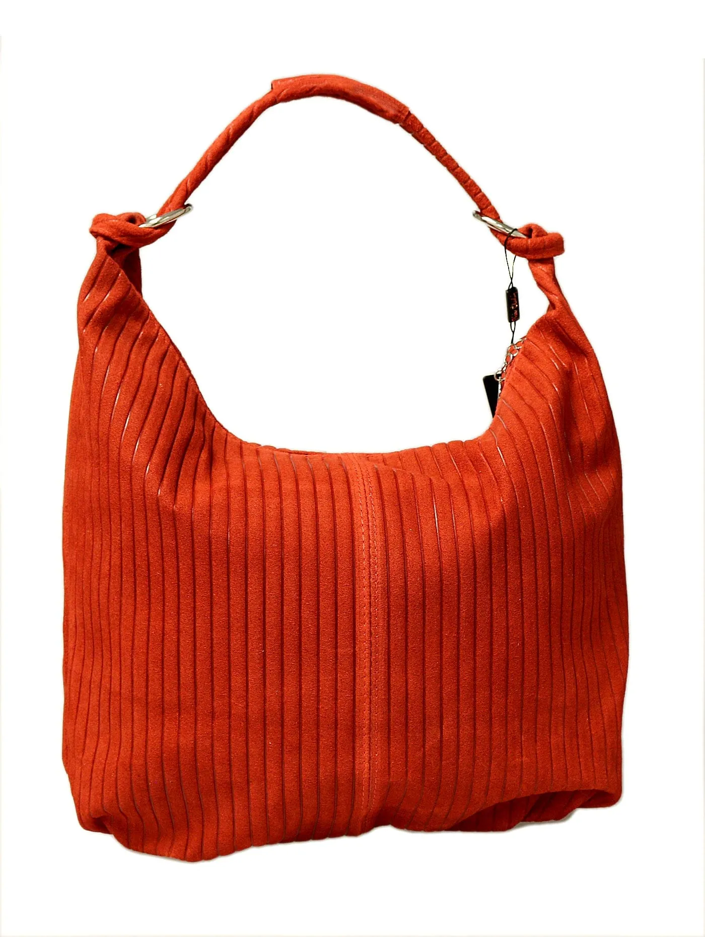 Pierre Cardin Red Leather Large Hobo Relaxed Suede Shoulder Bag
