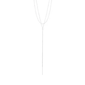 Rhodium Plated Layered Y-Necklace