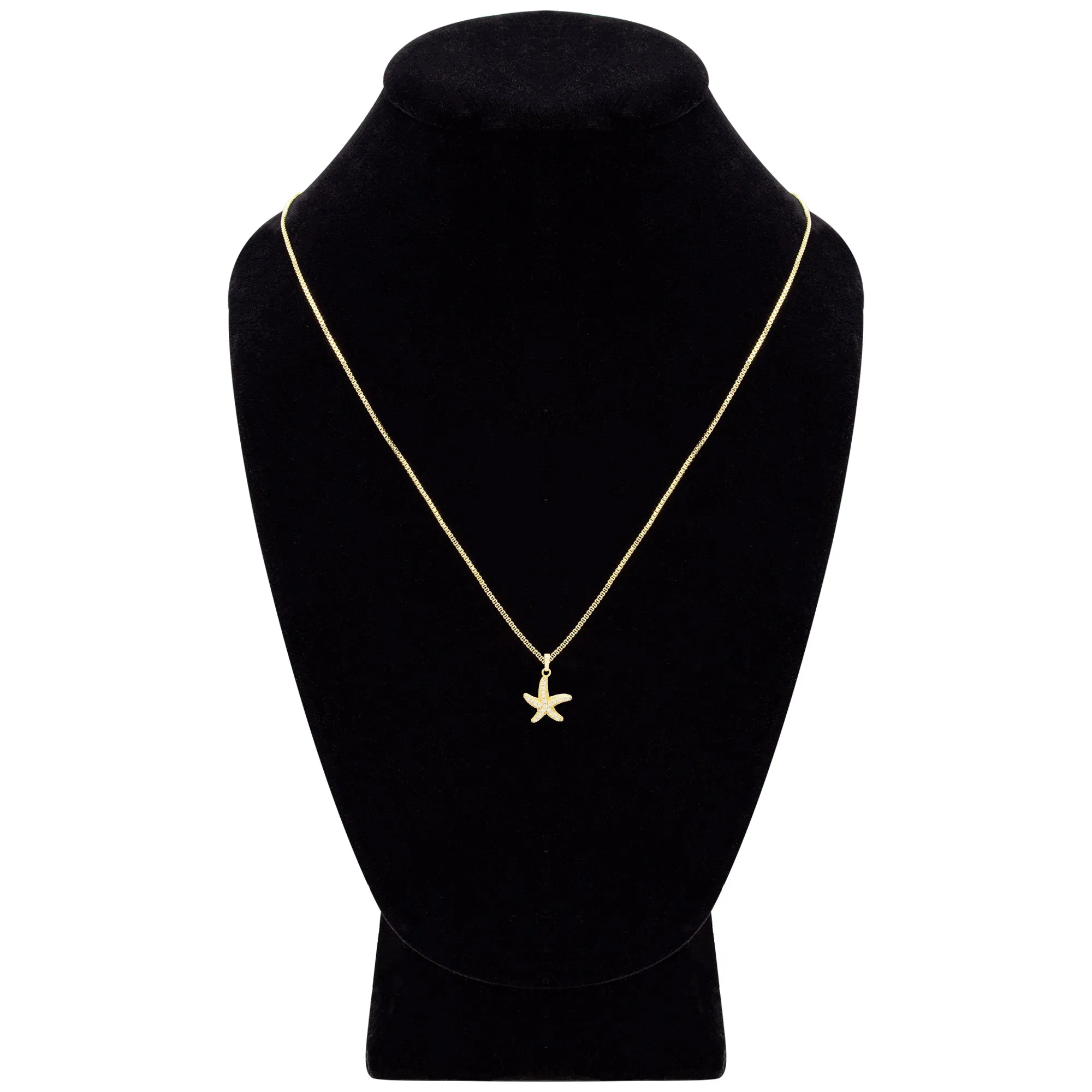 Starfish 1 Cubic Zirconia Pendant With 14K Gold Filled Necklace Set