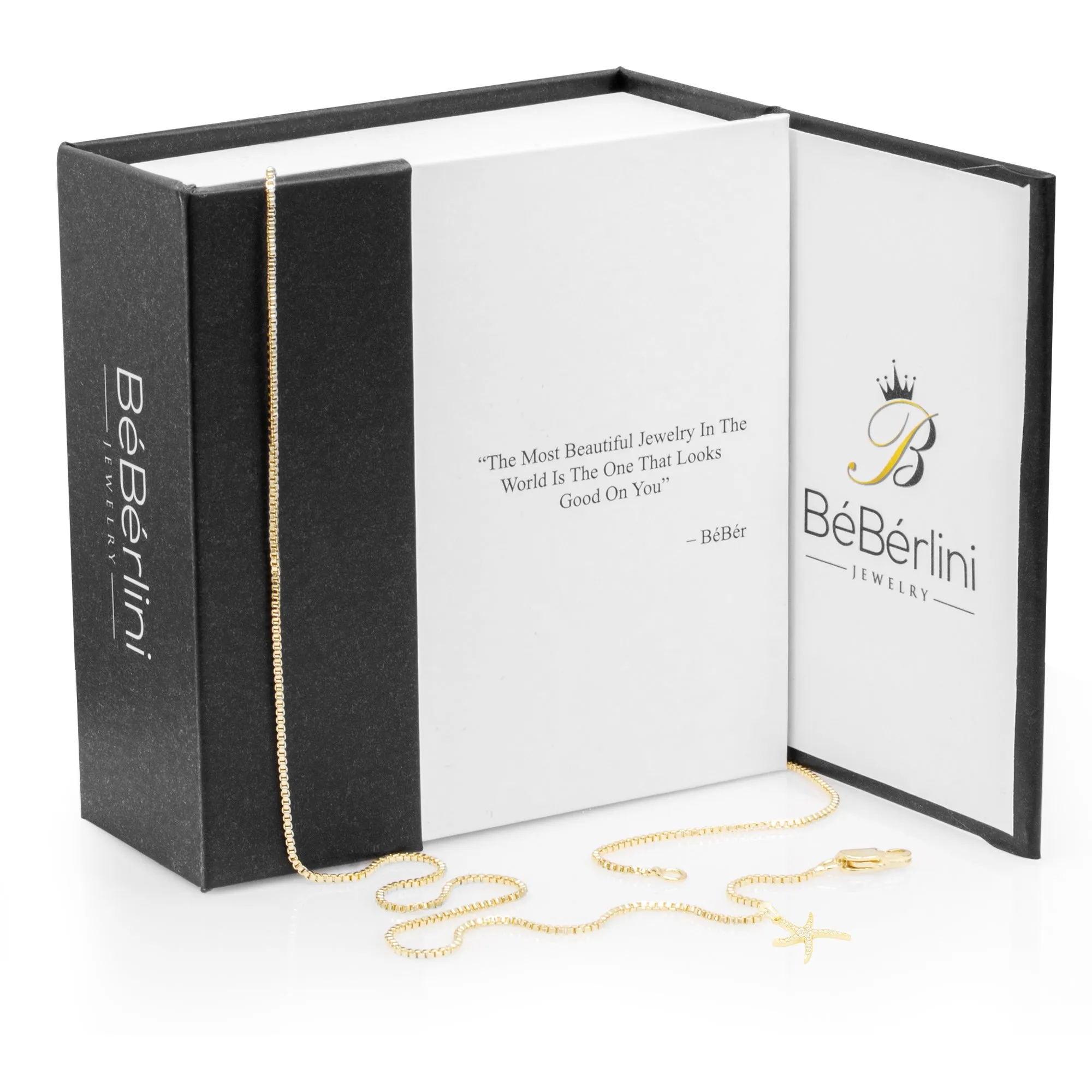 Starfish 2 Cubic Zirconia Pendant With 14K Gold Filled Necklace Set