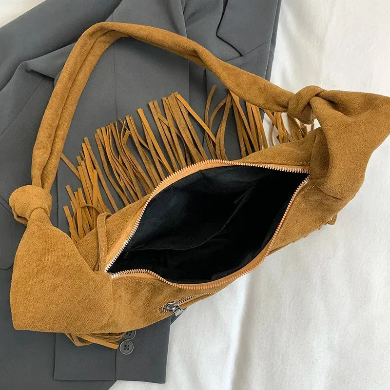 UAKISS  -   Big Tassels Shoulder Bags for Women 2024 Female Trend New Y2K Korean Fashion Crossbody Bag Lady Handbags and Purses