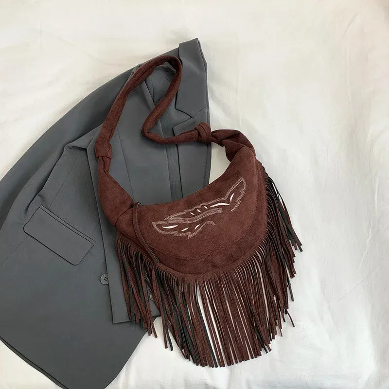 UAKISS  -   Big Tassels Shoulder Bags for Women 2024 Female Trend New Y2K Korean Fashion Crossbody Bag Lady Handbags and Purses