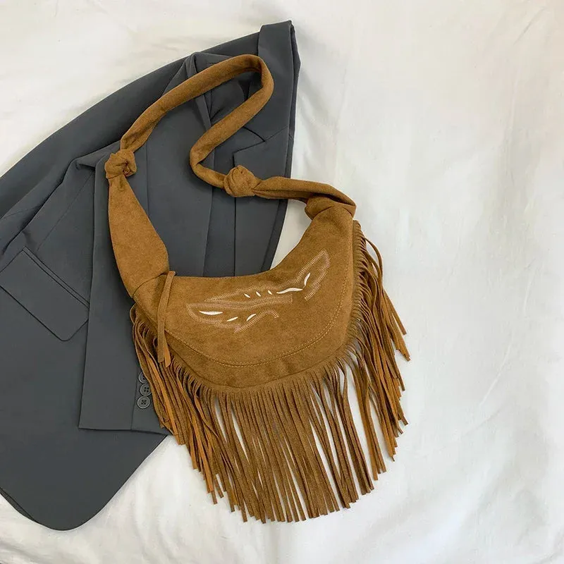 UAKISS  -   Big Tassels Shoulder Bags for Women 2024 Female Trend New Y2K Korean Fashion Crossbody Bag Lady Handbags and Purses