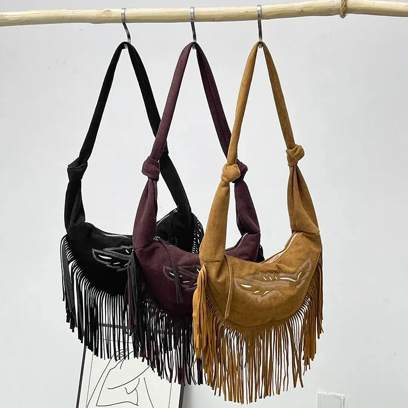 UAKISS  -   Big Tassels Shoulder Bags for Women 2024 Female Trend New Y2K Korean Fashion Crossbody Bag Lady Handbags and Purses