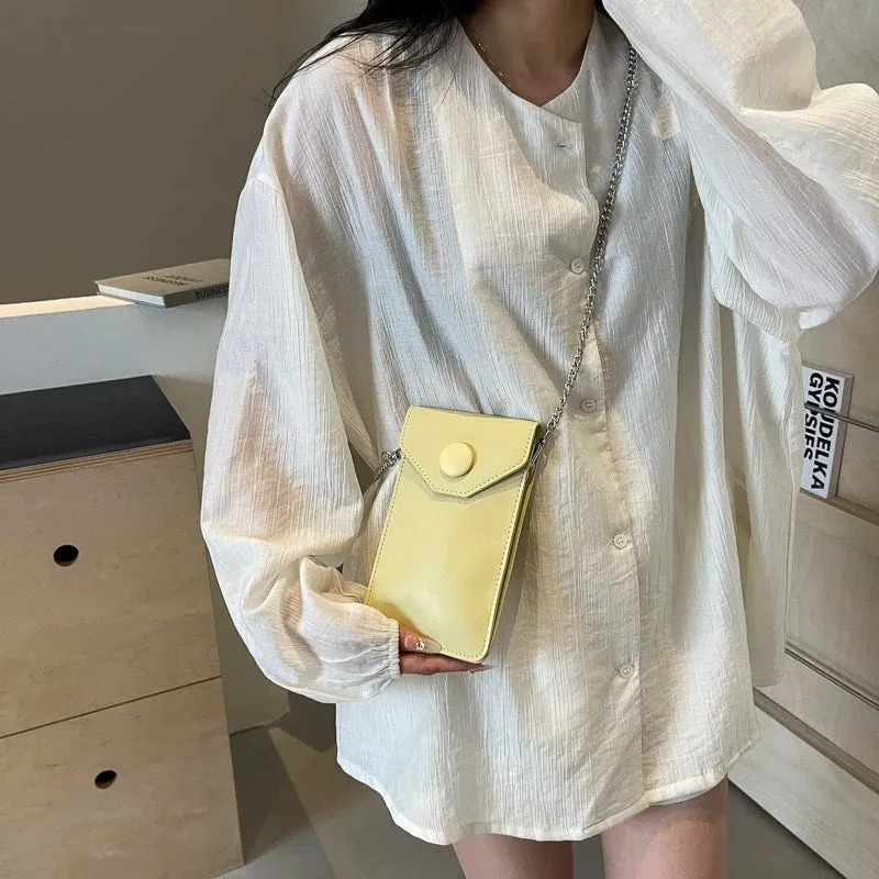 UAKISS  -  Chain Mini Crossbody Bags for Women 2024 Y2K Female Korean Fashion Lady Silver Underarm Bag Handbags and Purses