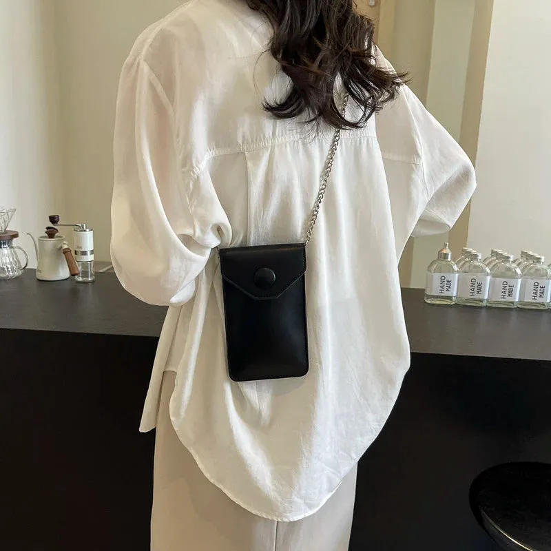 UAKISS  -  Chain Mini Crossbody Bags for Women 2024 Y2K Female Korean Fashion Lady Silver Underarm Bag Handbags and Purses