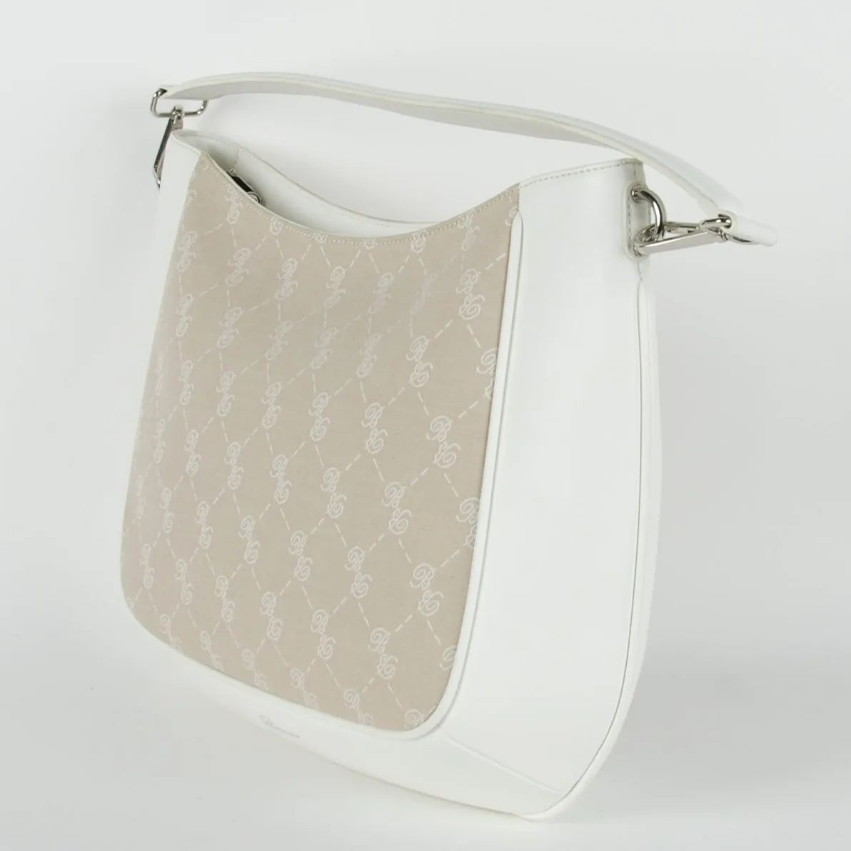 White Bag with a Beige Insert