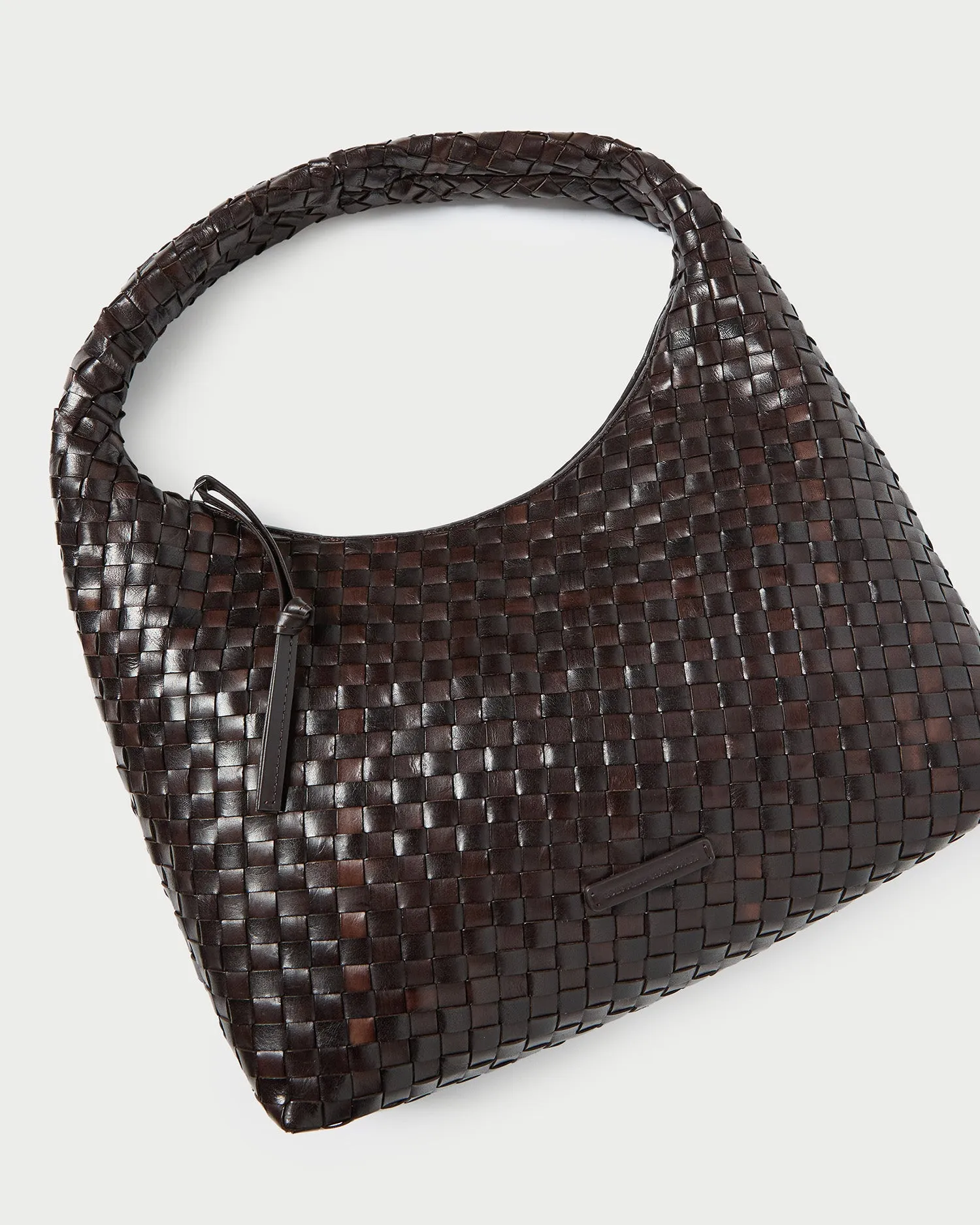 Willow Chocolate Woven Leather Hobo
