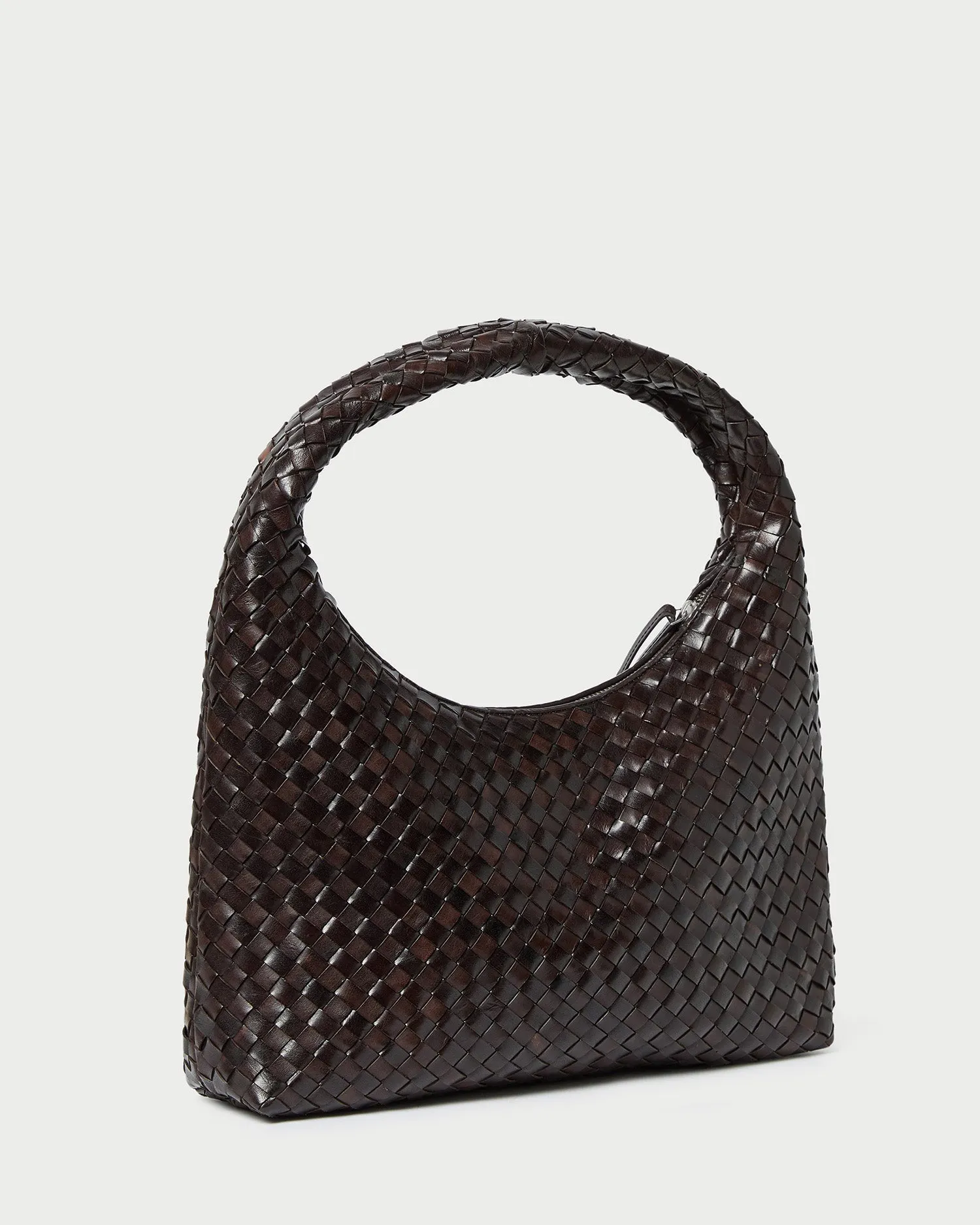 Willow Chocolate Woven Leather Hobo